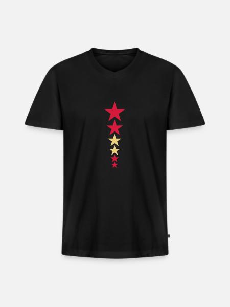 sternespain - Männer Premium Bio T-Shirt mit V-Ausschnitt - Schwarz