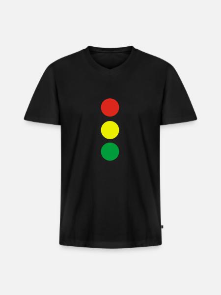 Ampel - Männer Premium Bio T-Shirt mit V-Ausschnitt - Schwarz