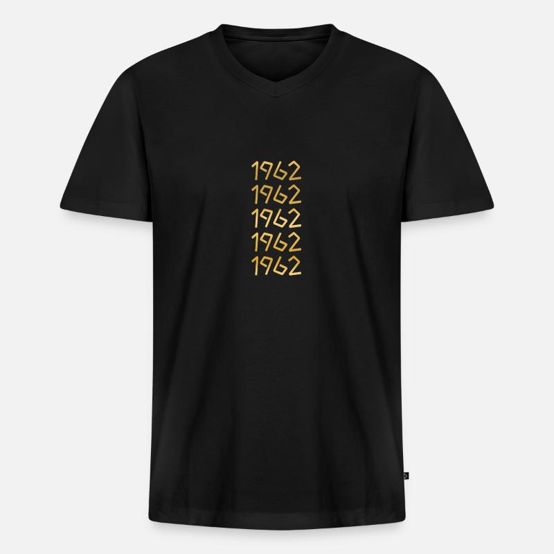 Jahr 1962 - Männer Premium Bio T-Shirt mit V-Ausschnitt - Schwarz