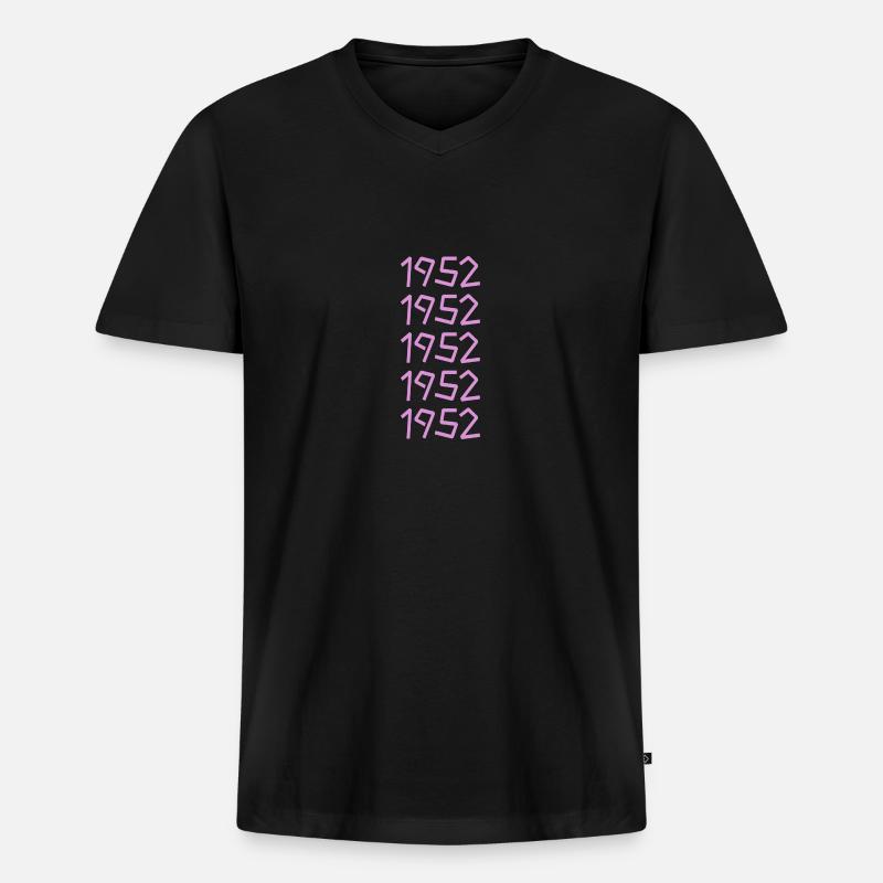 Retro 1952 - Männer Premium Bio T-Shirt mit V-Ausschnitt - Schwarz