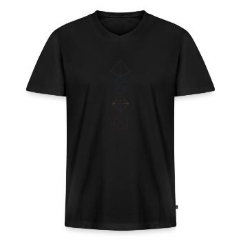 RPG D20 Fantasie Rollenspiel Pen and Paper - Männer Premium Bio T-Shirt mit V-Ausschnitt - Schwarz - Vorne - Nico (187cm)