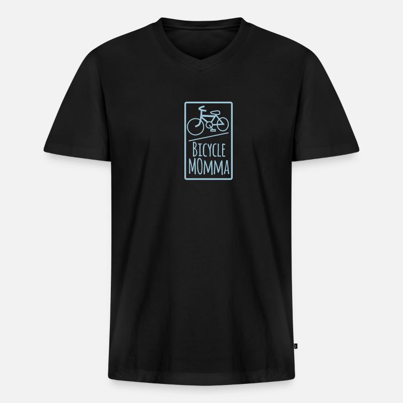 Bicyclemomma - Männer Premium Bio T-Shirt mit V-Ausschnitt - Schwarz