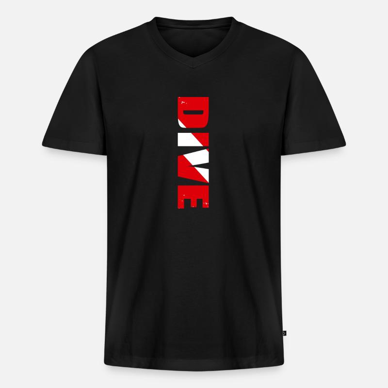 Scuba Tauchen Tauchen Dive Geschenkidee - Männer Premium Bio T-Shirt mit V-Ausschnitt - Schwarz