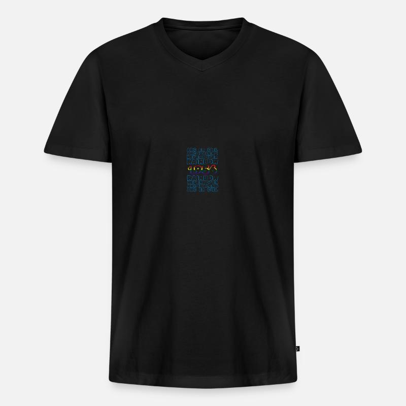 Regenbogen 1956 - Männer Premium Bio T-Shirt mit V-Ausschnitt - Schwarz