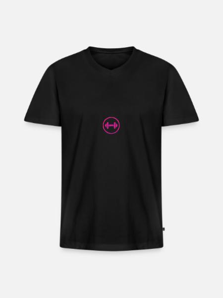 Power Lift Tee - Men's Premium Organic T-shirt with V-neck - black