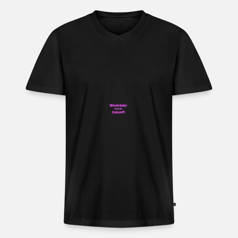 Windräder Windrad Windkraft Klimawandel - Männer Premium Bio T-Shirt mit V-Ausschnitt - Schwarz