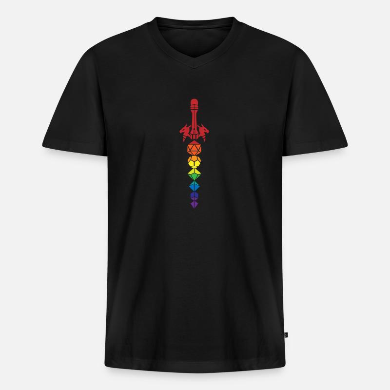 Rollenspiel Nerd Geek Geschenk - Männer Premium Bio T-Shirt mit V-Ausschnitt - Schwarz