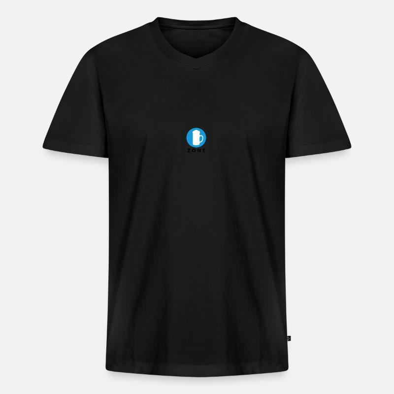 Bier zone - Männer Premium Bio T-Shirt mit V-Ausschnitt - Schwarz