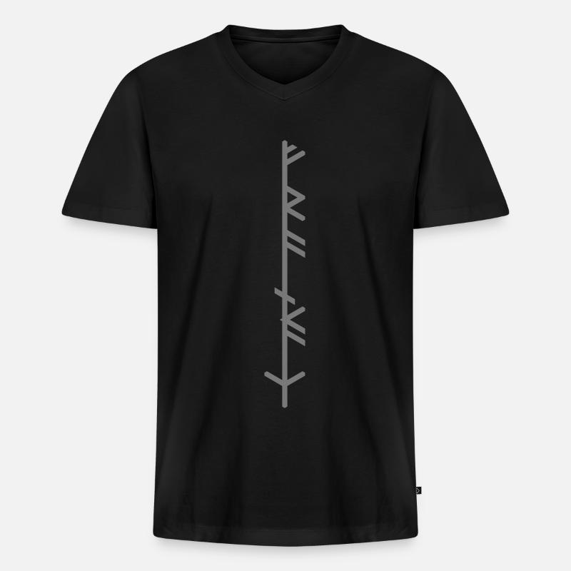 Franke(n) "Frankaz" germ. Stamm, Bind rune, Staff - Männer Premium Bio T-Shirt mit V-Ausschnitt - Schwarz
