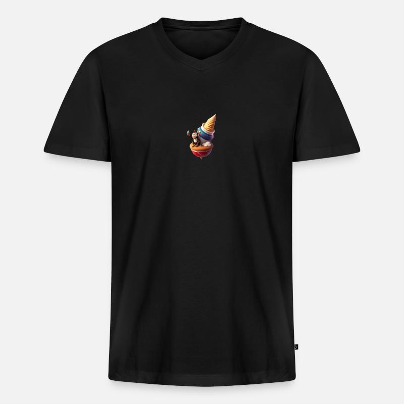 Galaktischer Eisaffe - Männer Premium Bio T-Shirt mit V-Ausschnitt - Schwarz
