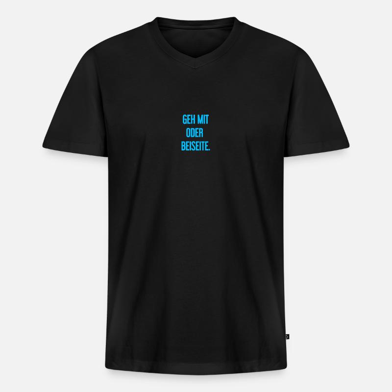 Geh mit oder beiseite - Männer Premium Bio T-Shirt mit V-Ausschnitt - Schwarz