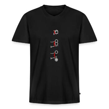 CSB010.1 - Männer Premium Bio T-Shirt mit V-Ausschnitt - Schwarz - Vorne - Nico (187cm)