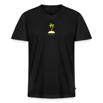 Palm Island Beach Holiday Sea Summer Holiday - T-shirt encolure en V Premium bio Homme - noir - Devant - Nico (187cm)