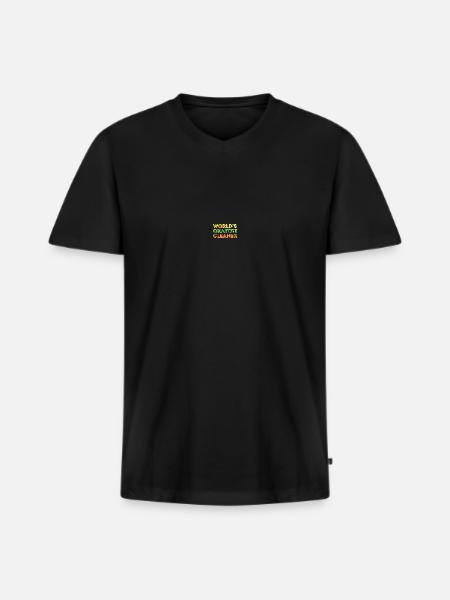 World's Okayest Cleaner Housekeeping - Men's Premium Organic T-shirt with V-neck - black