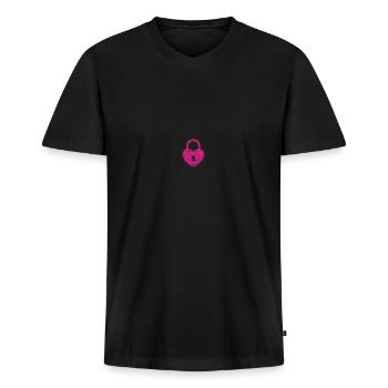 VERROUILLAGE CARDIAQUE - T-shirt encolure en V Premium bio Homme - noir - Devant - Nico (187cm)