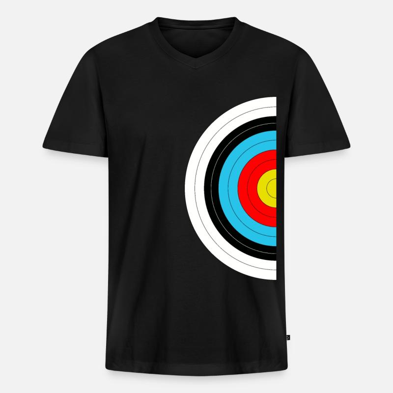 halbe Zielscheibe vom Bogenschießen - Männer Premium Bio T-Shirt mit V-Ausschnitt - Schwarz