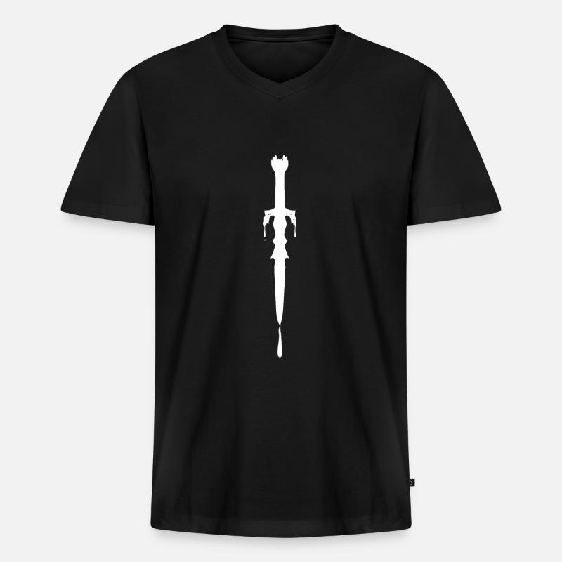 Blutiger Dolch - Männer Premium Bio T-Shirt mit V-Ausschnitt - Schwarz