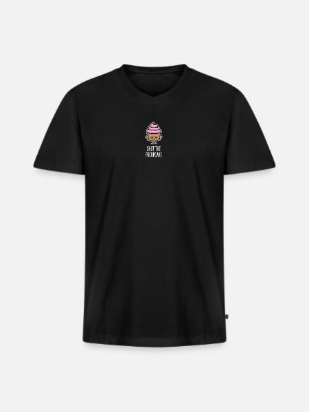 Funny Cupcake Sayings Shut the fucupcake fuck up - Men's Premium Organic T-shirt with V-neck - black