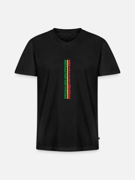 reggae attitude - T-shirt encolure en V Premium bio Homme - noir