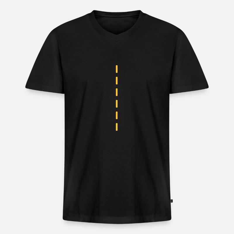 Strichellinie / dashed (1c) - Männer Premium Bio T-Shirt mit V-Ausschnitt - Schwarz