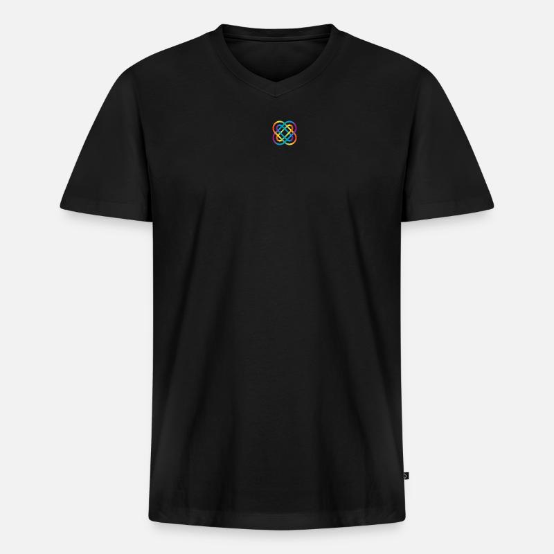 INFINITY No.4 - Männer Premium Bio T-Shirt mit V-Ausschnitt - Schwarz
