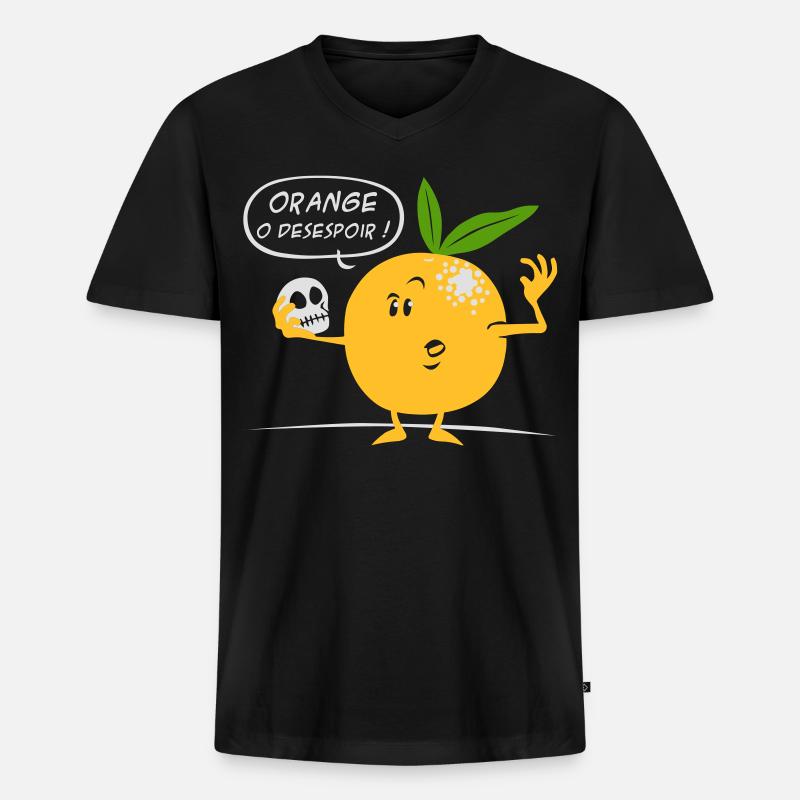 Orange o Verzweiflung - Männer Premium Bio T-Shirt mit V-Ausschnitt - Schwarz