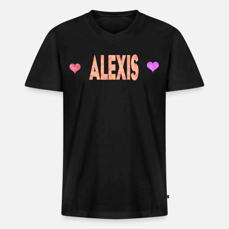 Alexis - Männer Premium Bio T-Shirt mit V-Ausschnitt - Schwarz