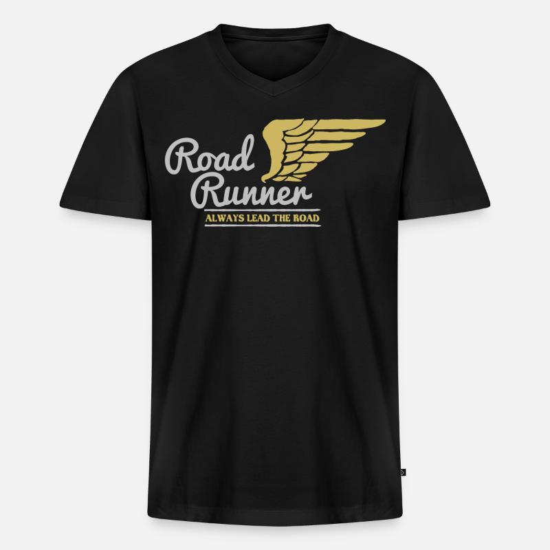 Biker Bild - Männer Premium Bio T-Shirt mit V-Ausschnitt - Schwarz