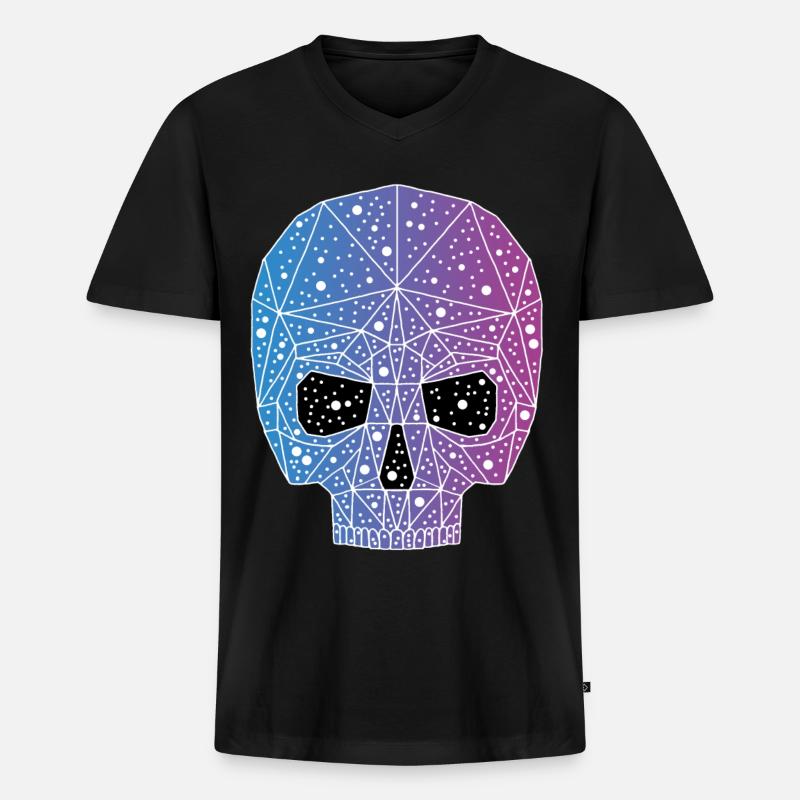 Galaktischer Todeskopf - Männer Premium Bio T-Shirt mit V-Ausschnitt - Schwarz