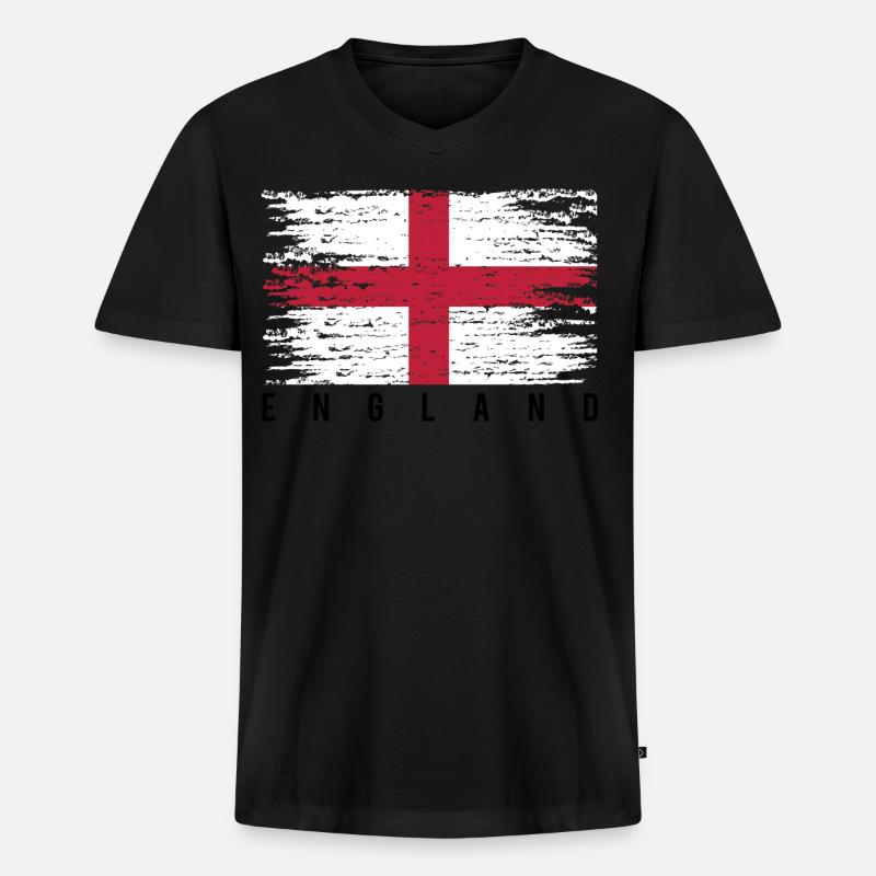 Englisches Kreuz mit Strähnen - Männer Premium Bio T-Shirt mit V-Ausschnitt - Schwarz