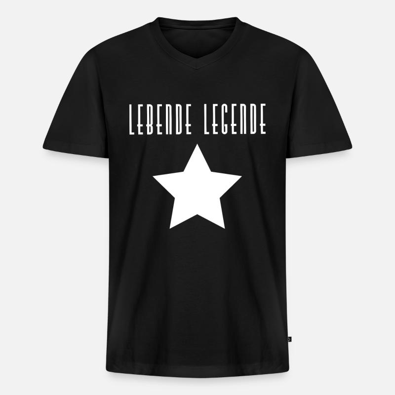 Lebende Legende - Männer Premium Bio T-Shirt mit V-Ausschnitt - Schwarz