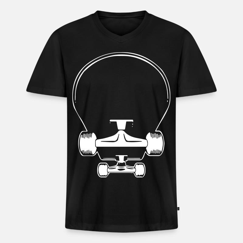 Skateboard - Männer Premium Bio T-Shirt mit V-Ausschnitt - Schwarz