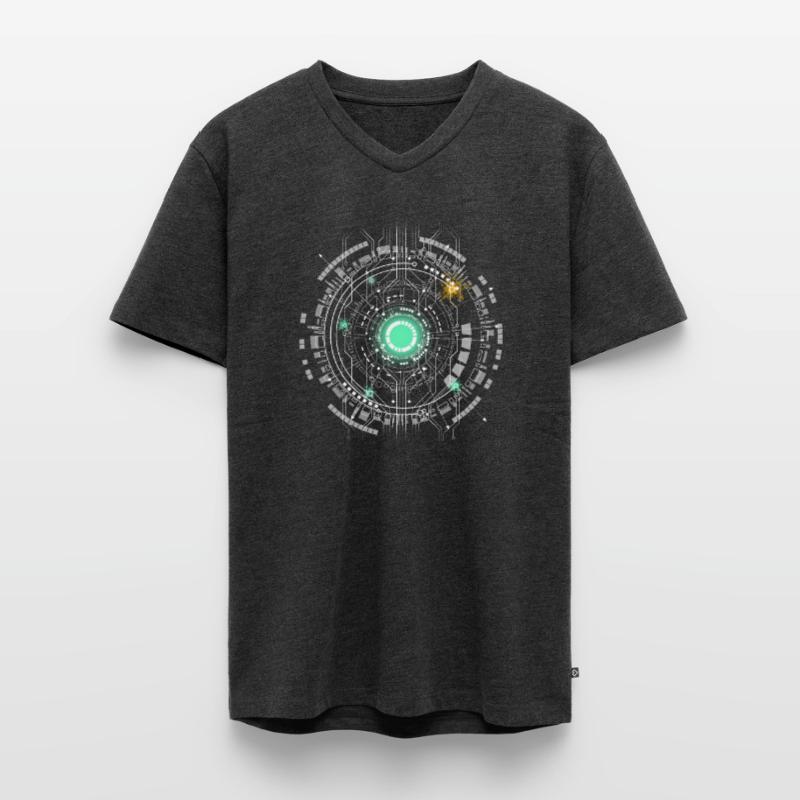 nerd CPU core ordinateur code pc carte spatiale T-shirt encolure en V Premium bio Homme