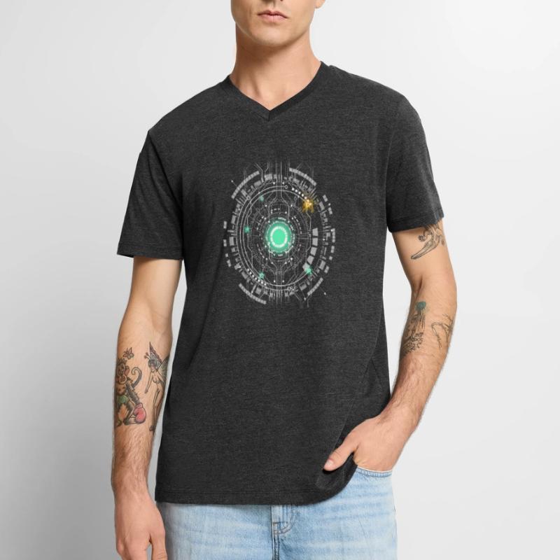 nerd CPU core ordinateur code pc carte spatiale T-shirt encolure en V Premium bio Homme