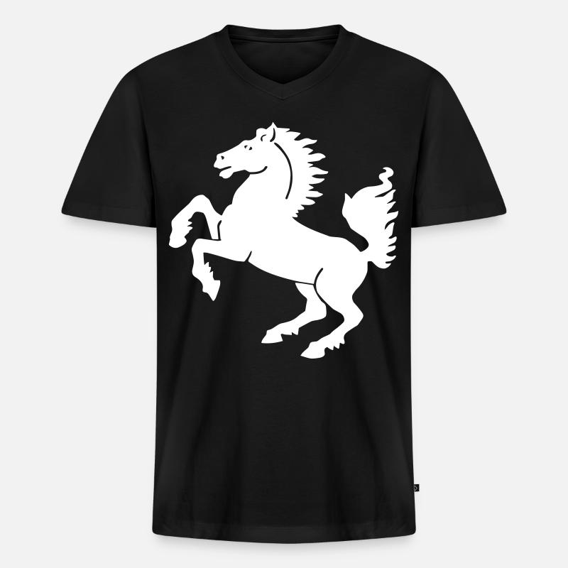 Stuttgart - Stuttgarter Ross - Männer Premium Bio T-Shirt mit V-Ausschnitt - Schwarz