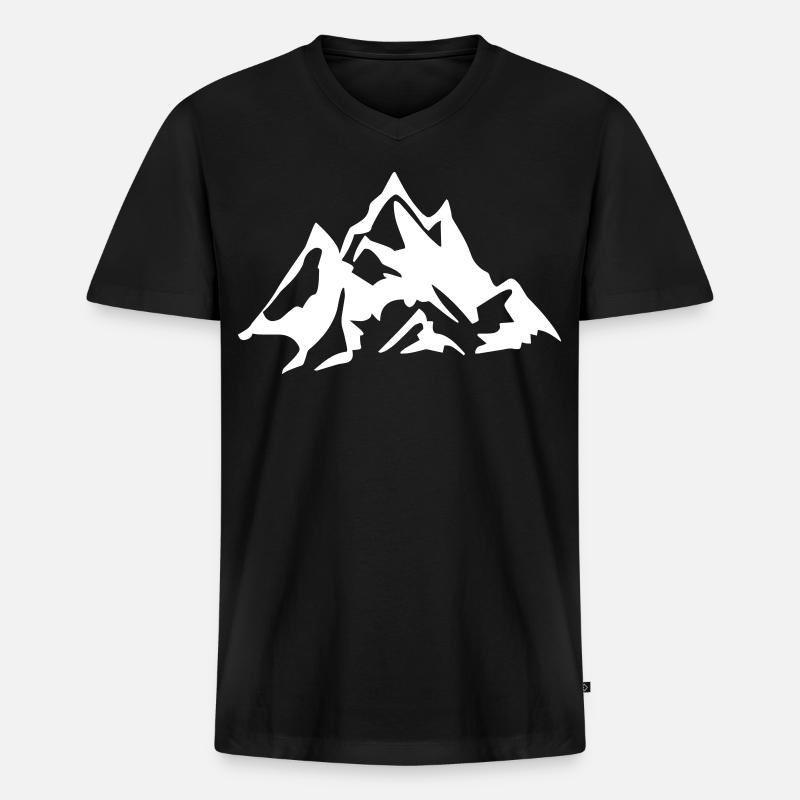 Berge - Gebirge - Männer Premium Bio T-Shirt mit V-Ausschnitt - Schwarz