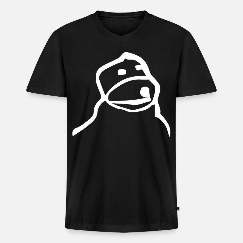 Flat Eric - Männer Premium Bio T-Shirt mit V-Ausschnitt - Schwarz