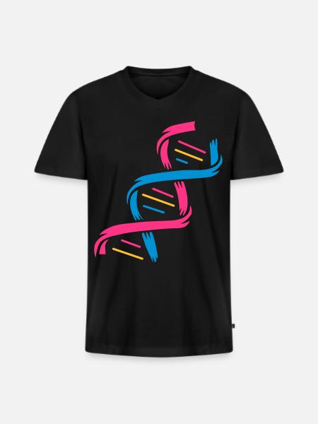 La structure d'une molécule d'ADN - T-shirt encolure en V Premium bio Homme - noir