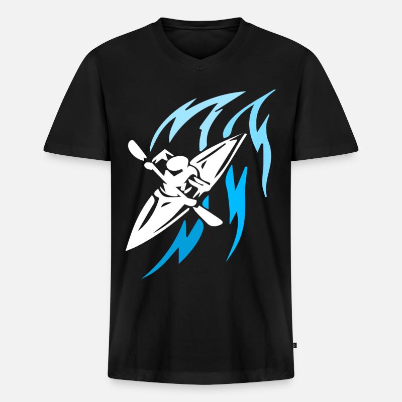Rudersport - Männer Premium Bio T-Shirt mit V-Ausschnitt - Schwarz