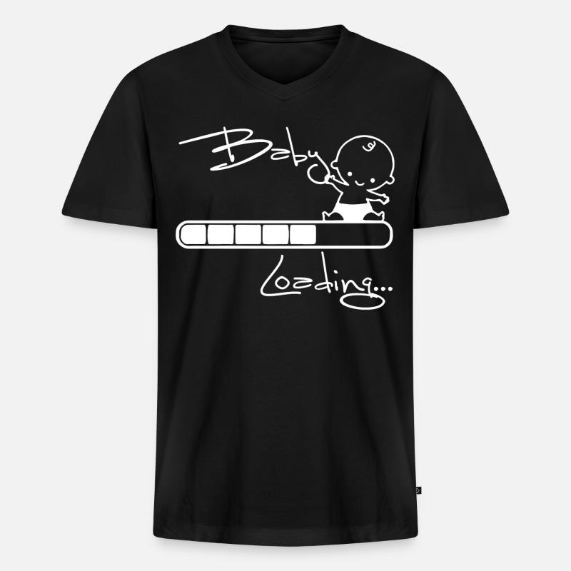 Baby Loading - Männer Premium Bio T-Shirt mit V-Ausschnitt - Schwarz
