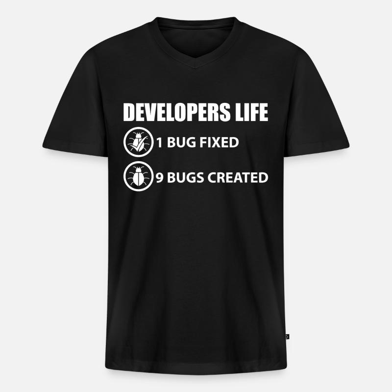Programmierer Witz - Männer Premium Bio T-Shirt mit V-Ausschnitt - Schwarz