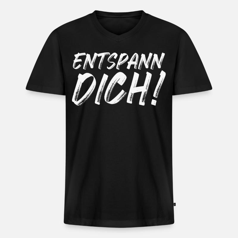 Entspann Dich! - Männer Premium Bio T-Shirt mit V-Ausschnitt - Schwarz