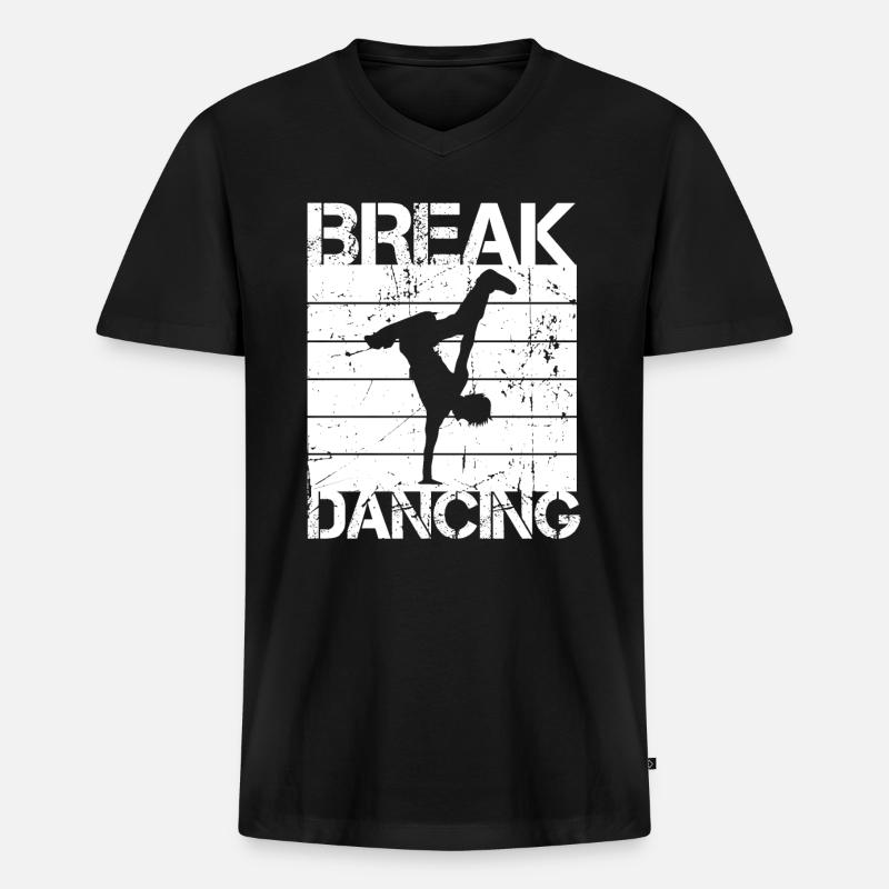 Breakdancing - Männer Premium Bio T-Shirt mit V-Ausschnitt - Schwarz