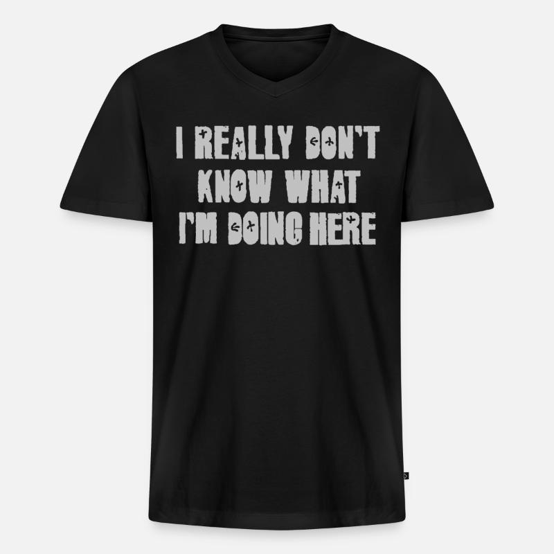 RS IRDKWIDH - Männer Premium Bio T-Shirt mit V-Ausschnitt - Schwarz