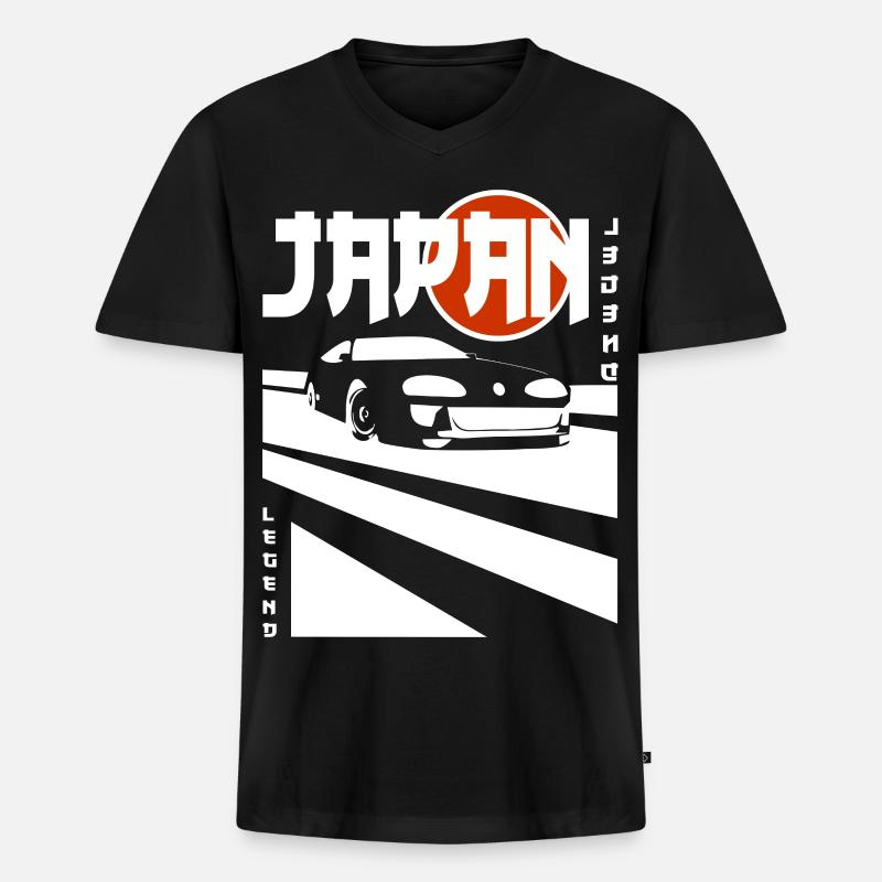 Japan Legend – JDM Auto Power - Männer Premium Bio T-Shirt mit V-Ausschnitt - Schwarz