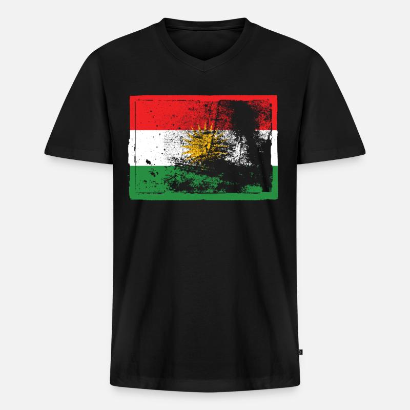 Kurden Kurdistan - Männer Premium Bio T-Shirt mit V-Ausschnitt - Schwarz
