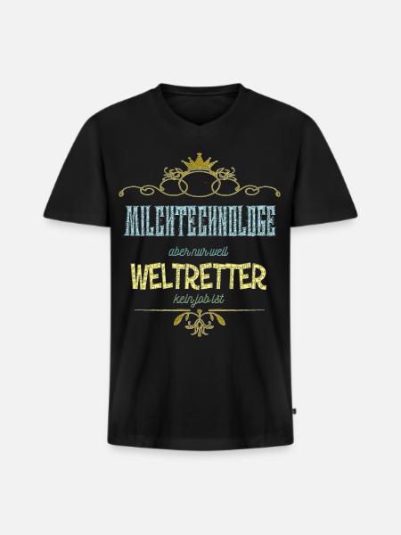 Milchtechnologe Weltretter - Männer Premium Bio T-Shirt mit V-Ausschnitt - Schwarz