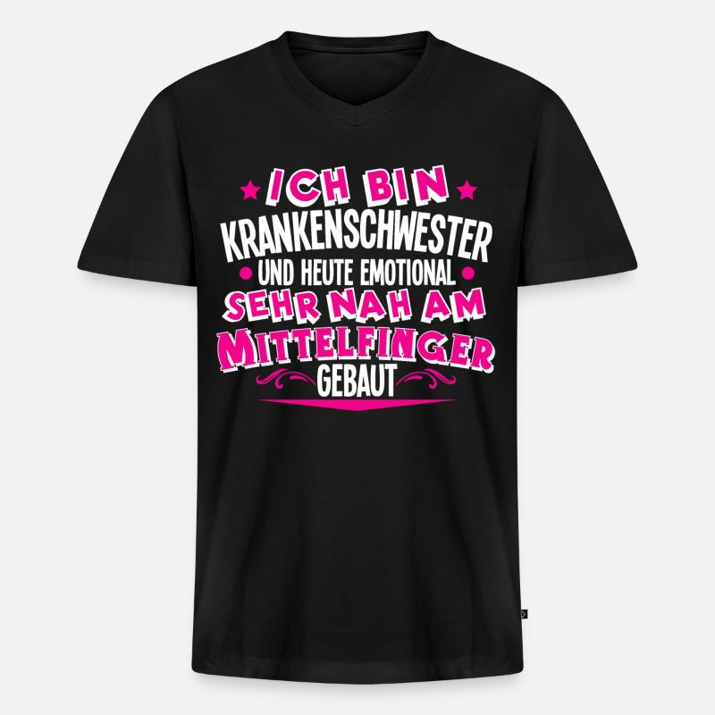 Krankenschwester - Männer Premium Bio T-Shirt mit V-Ausschnitt - Schwarz