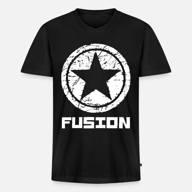 Fusion - Männer Premium Bio T-Shirt mit V-Ausschnitt - Schwarz