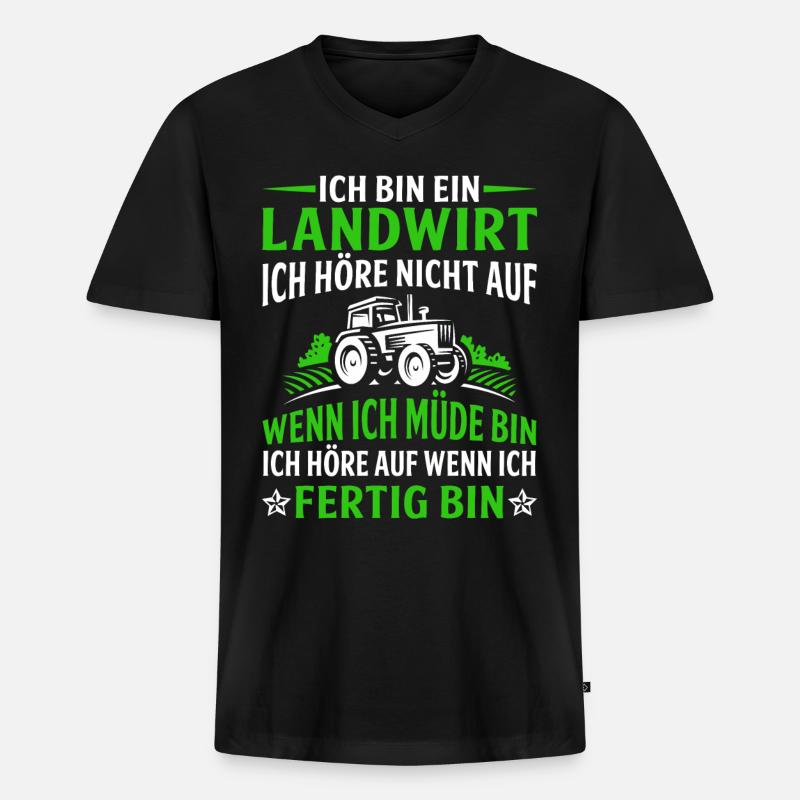 Ich bin ein Landwirt - Männer Premium Bio T-Shirt mit V-Ausschnitt - Schwarz